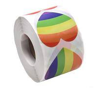 Rollo de 500 calcomanías de orgullo de corazón arcoíris para celebraciones, festivales y decoración LGBTQ+, etiquetas de vinilo impermeables de 3,8 cm para manualidades, portátiles y botellas
