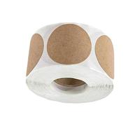 Rollo de 500 etiquetas adhesivas decorativas redondas marrones para escribir para proyectos de panadería y manualidades, organización de conservas, pequeñas empresas