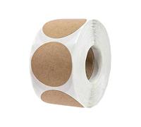 Rollo de 500 etiquetas adhesivas decorativas redondas marrones para escribir para proyectos de panadería y manualidades, organización de conservas, pequeñas empresas