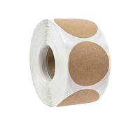 Rollo de 500 etiquetas adhesivas decorativas redondas marrones para escribir para proyectos de panadería y manualidades, organización de conservas, pequeñas empresas