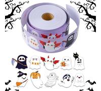 Rollo de 500 pegatinas fantasma Halloween calcomanía linda para el ordenador portátil etiquetas equipaje portátil monopatín teléfono sobre botella de agua F