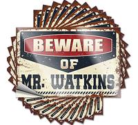 Rollo de adhesivo impermeable con texto en inglés "Beware of Mr. Watkins Hat para uso en motocicleta (6 x 9 cm)