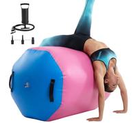 Rollo de aire inflable con bomba de aire, rollo de aire de PVC, esterilla de larga duración, para yoga, gimnasia, pilates, fitness, 80 x 100 cm