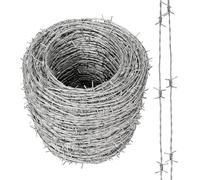 Rollo de Alambre de púas de Acero Inoxidable de 50 m, 4 Puntas, para cercas, proyectos de Manualidades, cercas de jardín y cercas de Malla ciclónica.