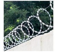 Rollo de Alambre de púas galvanizado para cercas Exteriores - Alambre helicoidal de 5 m para Seguridad en el jardín - Alternativa Superior al Alambre de púas para una protección eficaz (Plat