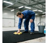 Rollo de Alfombra de Goma para Suelo, Revestimiento de Caucho Antideslizante Suelo de Goma PVC para Garaje Taller Oficina Cocina Gimnasio Suelo y Perros(Black 1.5mm,W 1.2 x L 1 M)