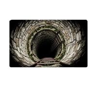 Rollo de alfombra grande para entrada con efecto de engaño visual, adecuado para zonas de alto tráfico, uso en interiores y exteriores, duradero y fácil de limpiar (negro, 1,40 x 60 cm)