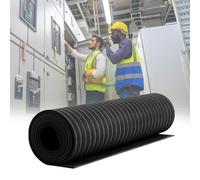 Rollo de alfombrillas de goma aislantes, no conductoras, antielectrocución, absorción de golpes, antideslizante para seguridad de tablero de control de alto voltaje