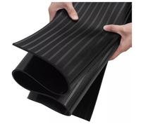 Rollo De Almohadilla De Seguridad De Caucho Aislante para Alto Voltaje, Tapete Dieléctrico Cortable para Tableros De Distribución, Tapete Antideslizante(Black-3mm,1x1m/3.3x3.3ft)