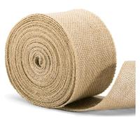 Rollo De Arpillera Cinta de tela arpillera yute natural, cinta rústica for cinturón boda, decoración, manualidades, árboles Navidad, sillas, mesas comedor para manualidades(10cm x 10m)