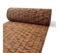 Rollo de bambú natural carbonizado para jardín, resistente a la intemperie al aire libre, perfecto para balcón y terraza (120 x 570 cm)