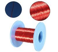 Rollo de bobina magnética redonda de alambre de cobre esmaltado rojo de 0,2 mm, 100 m
