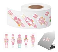 Rollo de calcomanías de Navidad - Calcomanías de botella de agua de dibujos animados | Decoración de calcomanías de pared de cascanueces de Navidad - para computadora, teléfono, botella de agua