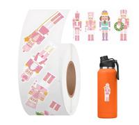 Rollo de calcomanías de Navidad, etiquetas adhesivas de sobre de dibujos animados, calcomanía de cascanueces de dibujos animados de Navidad, para computadora, teléfono, botella de agua, diario, sobres