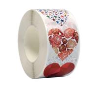 Rollo de calcomanías de San Valentín, paquete de etiquetas impermeables, juego decorativo de 500 piezas para invitaciones de boda, respaldo adhesivo fuerte, función de suministros de manualidades, uso