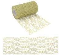 Rollo de Camino de Mesa de Encaje, 15cm x 23m Camino de Mesa Decoración, Rollo de Cinta de Encaje Ancho Verde, Puntillas de Encaje Por Metros para Bodas, Bautizos, Comuniones, Decoración de Mesas