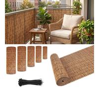 Rollo de Cañizo Natural para Ocultacion 100/120/130/150/160/180 cm Valla de Bambú Privacidad con Bridas para Jardin Exterior Pantalla Decorativa Pantalla Terraza Balcon y Piscina(H120xL450cm)
