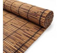 Rollo de Cañizo Natural para Valla de Jardín, Malla de Ocultación Exterior. Panel de Caña Transpirable para Cerramiento de Terraza, Patio y la Zona de Piscina(Carbonizado,180x170cm)