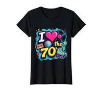 Rollo de Casete Retro I Love The 70s, Vinilo Funky Party 70s Camiseta gráfica económica, Mujer, Negro, L