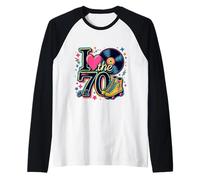 Rollo de Casete Retro I Love The 70s, Vinilo Funky Party 70s Camiseta Manga Raglan