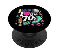 Rollo de Casete Retro I Love The 70s, Vinilo Funky Party 70s PopSockets PopGrip Adhesivo