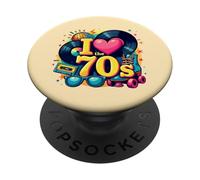 Rollo de Casete Retro I Love The 70s, Vinilo Funky Party 70s PopSockets PopGrip Adhesivo
