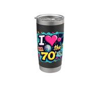 Rollo de casete retro I Love the 70s, vinilo Funky Party 70s Vaso térmico de acero inoxidable de doble pared