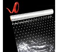 Rollo de celofán, 30 m x 40 cm, papel de celofán transparente, papel de embalaje florista, con 1 cinta roja brillante, película celofán transparente para papel de regalo transparente flor embalaje