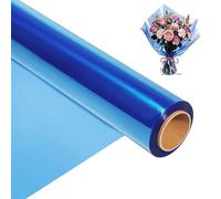 Rollo de celofán azul de 200 pies (16 pulgadas x 200 pies x 2.5 mil) - Envoltura de celofán de color azul transparente para envoltura de cesta, flores, cesta de Pascua, envoltura de regalo de Navidad con 2 rollos de cinta.