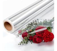 Rollo de celofán transparente para cestas, 30 m x 80 cm, rollo grande de papel de celofán para Navidad, ramo de floristería, San Valentín y cesta de regalo de cumpleaños
