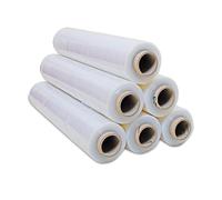 Rollo de celofán transparente para embalaje de manualidades, apto para alimentos, palés, ramo, floristería, papel de envoltura transparente (500 mm x 200 m x 23 mic, 6 unidades)