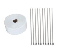 Rollo de Cinta anticalorica Qiilu Fibra de vidrio rollo 10m x 5cm x 1.5mm con Tiras de metal 30 cm 10 piezas