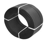 Rollo de cinta de embalaje manual, cuerda de plástico PP resistente, herramienta para bridas industriales con textura de diamante para empacadoras manuales y agrupación de objetos (Negra)