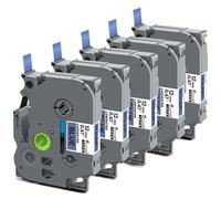Rollo de Cinta de Etiquetas Compatible con rotuladora Tz 12 mm 231 231 131 431 Tz-231 531 631 731 Compatible con Fabricante de Etiquetas 5 Piezas PT-H110(Black on Blue)
