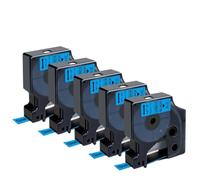 Rollo de Cinta de Etiquetas Negro sobre Blanco reemplazo de 12 mm para D1 Compatible con LM160 45013 D210 5PK 10PK 280(Black on Blue)
