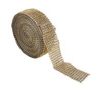 Rollo de Cinta de Malla de Diamantes para Manualidades, 8 Filas 10 Yardas Diamante Wrap Roll Sparkling Cinta de Cristal de acrílico Rhinestone Cinta para Artes DIY Artesanías Decoraci(Golden)
