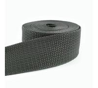 Rollo de cinta de nailon de 5 m (20-50 mm) por metro, cinta de poliéster de 1,1 mm de grosor para coser eslingas, recortar y coser accesorios (gris oscuro, 25 mm)