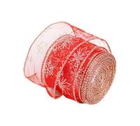 Rollo de cinta de Navidad - Cinta fija para fiestas navideñas, material de manualidades para floristería accesorios para el cabello coronas lazos