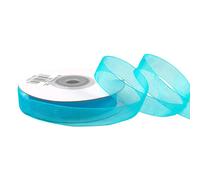 Creativery Cinta de organza, 12 mm x 25 m, color turquesa oscuro