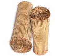 Rollo de Cinta de ratán Natural de 80 cm de Ancho, caña pretejida para Muebles de sillas, Tela de ratán de Malla Abierta de 35 x 100 cm.