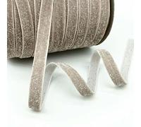 Rollo de cinta de terciopelo, 5 yardas de cinta de terciopelo con alambre dorado y plateado de 10 mm for envolver el cabello y hacer lazos.(6)