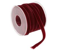 Rollo de cinta de terciopelo - Cinta artesanal de Navidad, embalaje de regalo burdeos | Árbol de Navidad de cinta de terciopelo de 0,4 pulgadas, lazo de cinta que hace una cinta de 20 metros, cintas