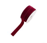 Rollo de cinta de terciopelo de 10 m para decoración de Navidad, 1,5 cm o 2,5 cm de ancho, cinta de tela para envolver, decoraciones de árbol y fiestas de boda en color rojo (1,5 cm)