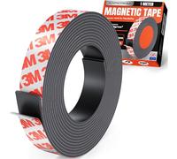 Rollo de cinta magnética KapStrom (1 metro / 40” de largo y 3 cm / 1,2” de ancho), tiras magnéticas premium con respaldo autoadhesivo resistente de 3M, fácil de cortar a medida