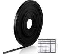 Rollo de cinta magnética negra para pizarra blanca, 6 mm x 16 m x 1 mm, película de PVC con imán integrado, para líneas de cuadrícula, horarios y organización de aula/oficina