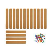 Rollo de corcho autoadhesivo Tiras largas de tablero corcho, fieltro, tiras anuncios, autoadhesivas, mensajes tablón, oficina(16pcs)