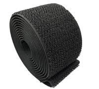 Rollo de de 6.5 pies x 1 pulgada, resistente, reutilizable, gancho y bucle de una cara para manualidades (negro)