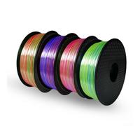 Rollo de filamento de impresión 3D, diámetro de 1,75 mm con tolerancia de +/-0,02 mm para material PLA empaquetado al vacío sin deformación, 1 kg para tecnología FDM (plata + cobre)