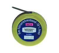 Rollo de fleje calibrado de acero inoxidable 5m x 12,7mm, ideal para sujeciones, embalajes y trabajos de ferretería.