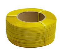 Rollo De Fleje De Embalaje PET De Color Resistencia A La Rotura De 1500 Lb Espesor De 0,8 Mm, Ancho De 16 Mm Ideal para Trabajos De Tejido Manual Y Agrupación De Artículos(Amarillo)